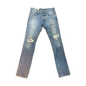 Hollister Men's Light Blue Distressed Jeans